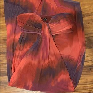 Express Burgundy Strapless Dress